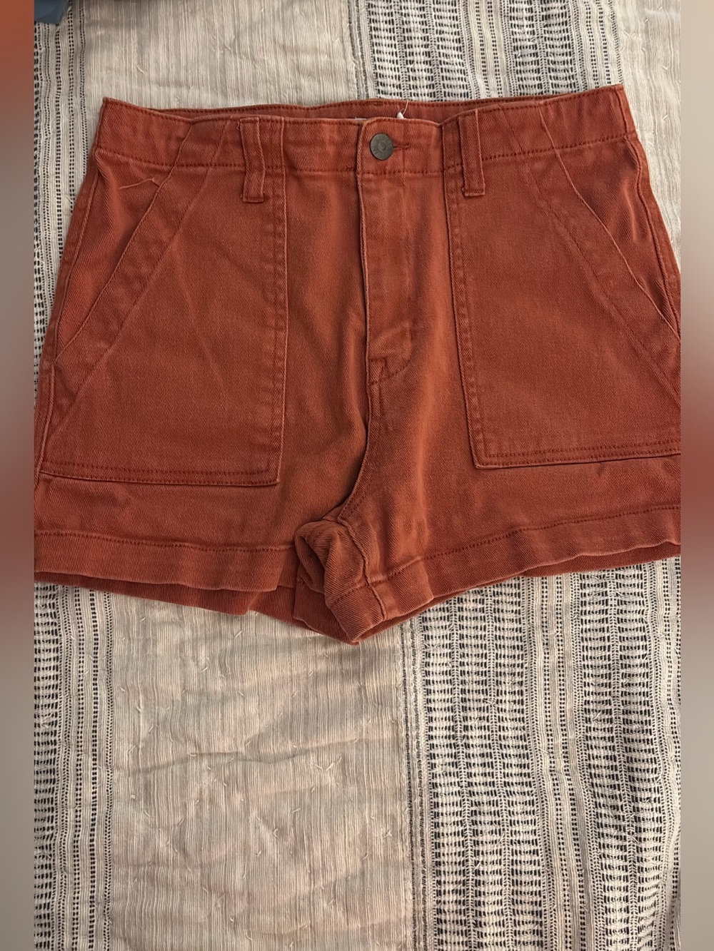 Women's Rust Orange Cargo Shorts